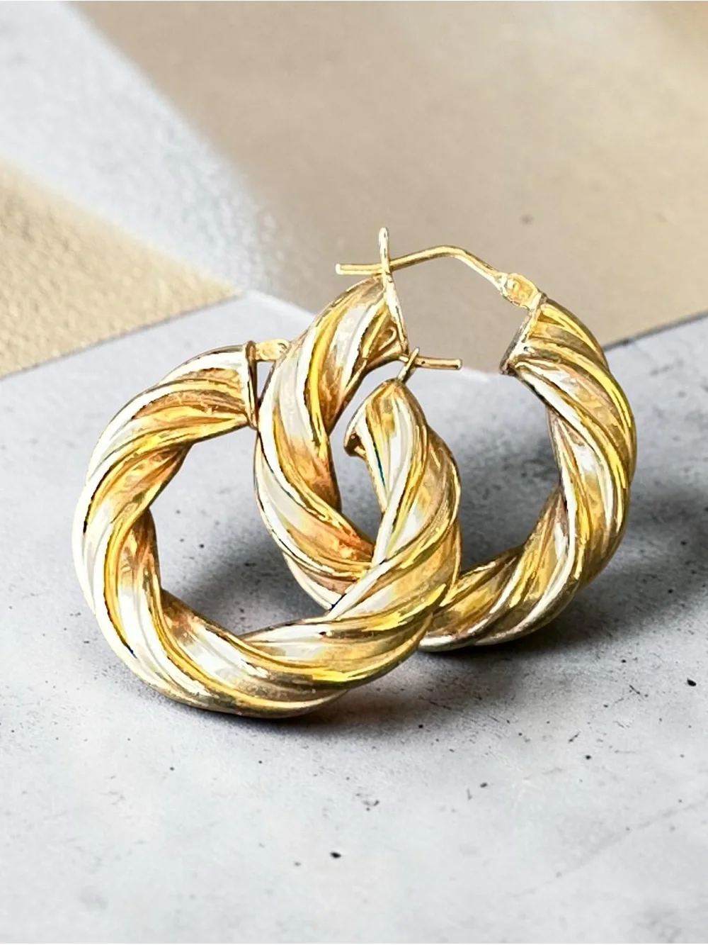 Italian Bronze Twisted Hoop Earrings